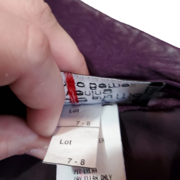 Plum Mesh illusion Cut Out Velvet Formal Evening Gown Dress Size 7-8 - Picture 7 of 10